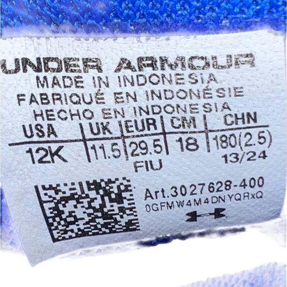 Steph Curry UA Kids Blue and Yellow Sneakers - Picture 7 of 8